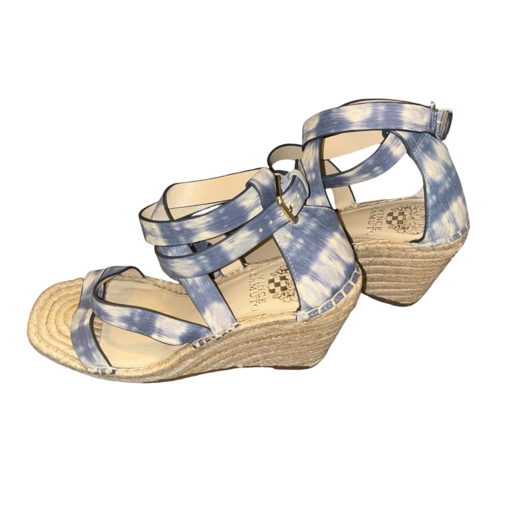 Vince Camuto Mesteria Platform Wedge Espadrille Sandal 7.5 Blue